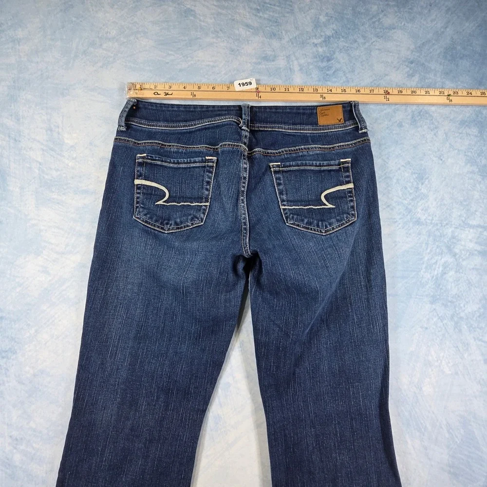 American Eagle Original Boot Jeans Womens 8 Dark Wash Stretch Denim Blue Bootcut